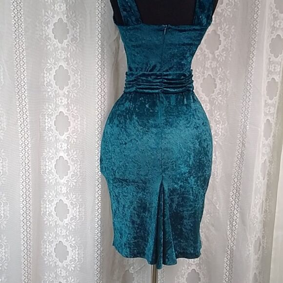 Style Retro Pinup Velvet Women's Dress Size Approximately XS S - Picture 6 of 15